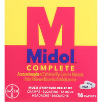 Midol Multi-Symptom Relief, Complete, Caplets, 16 Each