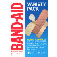 Band-Aid Adhesive Bandages, Variety Pack, 30 Each