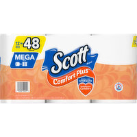 Scott Bathroom Tissue, Unscented, Comfort Plus, Mega Rolls, One-Ply, 12 Each
