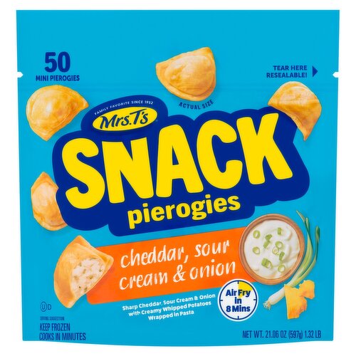 Mrs.T's Cheddar, Sour Cream & Onion Snack Pierogies, 50 count, 21.06 oz
