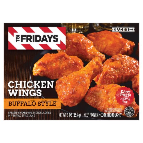 TGI Fridays Buffalo Style Chicken Wings Snack Size, 9 oz