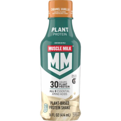 Muscle Milk Plant Based Protein Shake Caramel Vanilla 14 Fl Oz