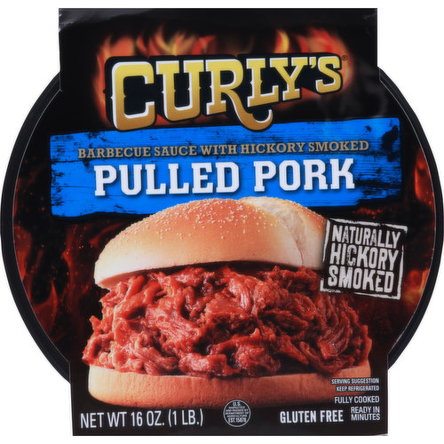 Curly's Pulled Pork, Barbecue Sauce with Hickory Smoked