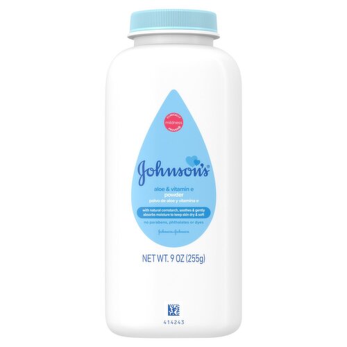 Johnson's Aloe & Vitamin E Powder, 9 oz