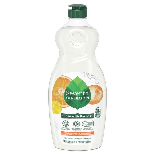Seventh Generation Clementine Zest & Lemongrass Scent Dish Liquid, 19 fl oz