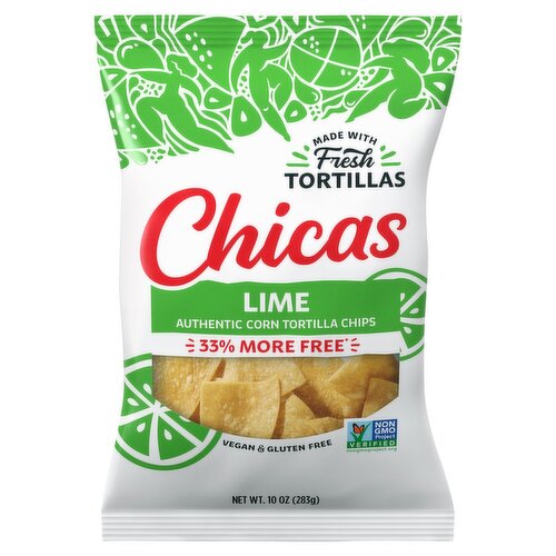 Chicas Lime Authentic Corn Tortilla Chips, 10 oz