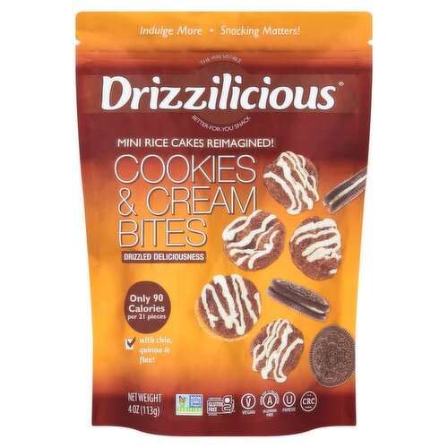 Drizzilicious Cookies & Cream Rice Cake Bites, 4 oz