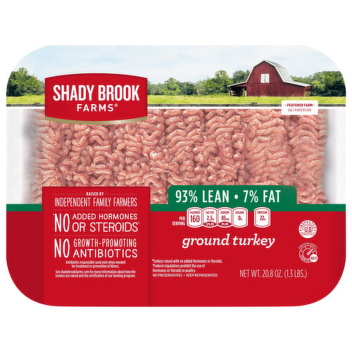 Shady Brook Farms Ground Turkey, 93%/7%