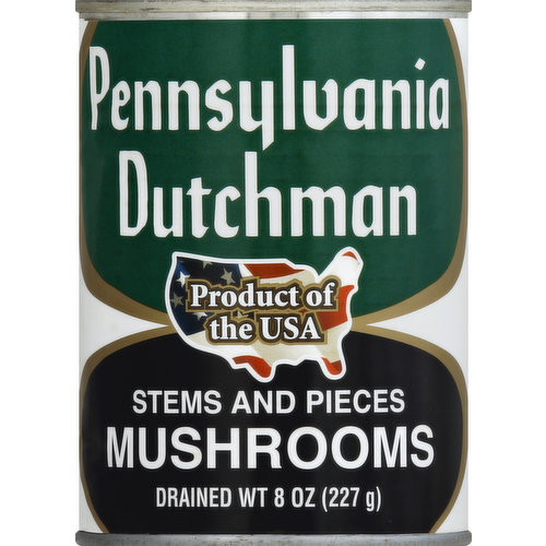 Pennsylvania Dutchman Mushrooms, Stems and Pieces