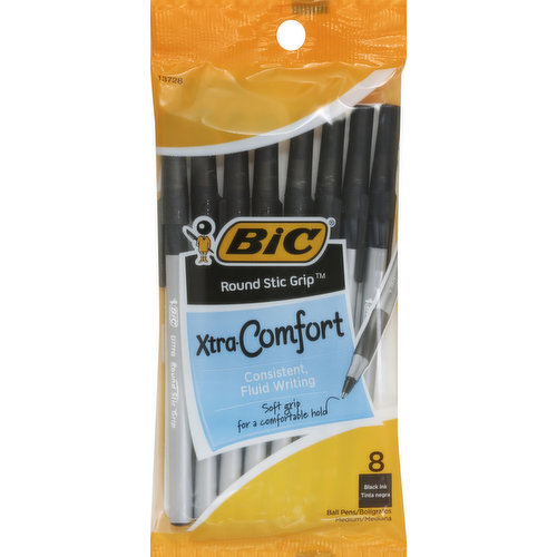 Round stic grip. Consistent, fluid writing. Soft grip for a comfortable hold. Fight for Your Write: Join BIC's mission to save handwriting! To learn more, visit BICFightForYourWrite.com. Bic Performance Policy (US and Canada): If you are not satisfied with the performance of this product, please return it to BIC and we will gladly replace it at no cost to you. Consistent ink & soft grip for comfortable writing. Our quality comes in writing! Easy Glide: Feel the smoothness. Easy-Glide System Ink: This exclusive ink technology offers 50% smoother writing and bolder ink than our traditional ballpoint ink. www.bicworld.com. Made in Mexico.