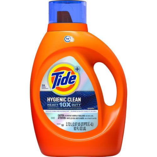 Tide + Detergent, 10X Heavy Duty, Hygienic Clean, Original