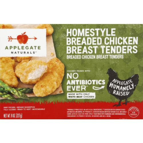 Applegate Chicken Breast, Tenders, Breaded, Homestyle