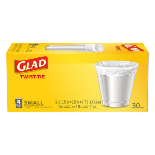 Glad Small Twist-Tie White Trash Bags, (4 gal., 156 ct.) - HapyDeals