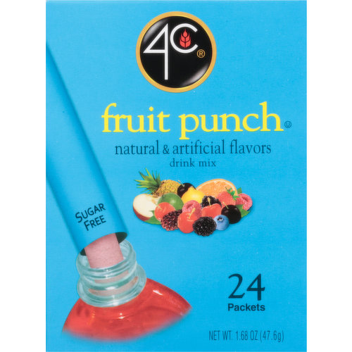 4C Drink Mix, Sugar Free, Fruit Punch