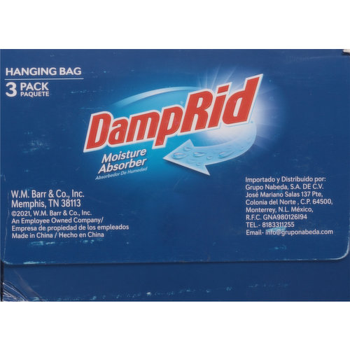 Damp Rid Hanging Bag Fresh Scent Moisture Absorber 3 pack DampRid