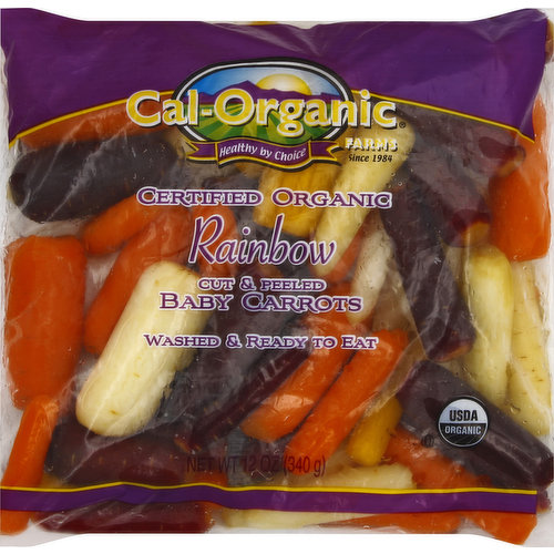 Healthy by choice. Since 1984. Certified organic. USDA Organic. Certified organic by California Certified Organic Farmers (CCOF). Washed & ready to eat. Grown/packed/distributed by Cal-Organic Farms. A family of growing companies. For more information and recipe ideas, visit our website at www.calorganicfarms.com or call 1-800-301-3101. Produce of USA.