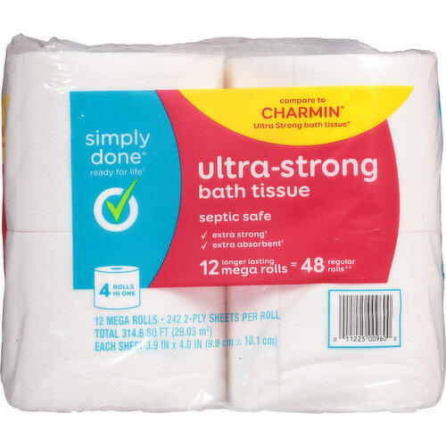 Simply Done Bath Tissue, Ultra-Strong, 2-Ply, Mega Rolls