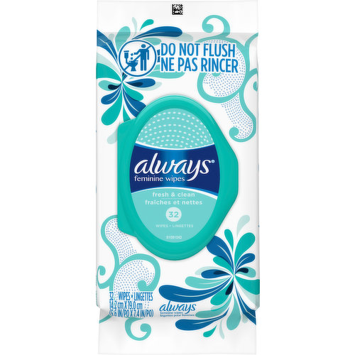 Always Wipes, Feminine, Fresh & Clean