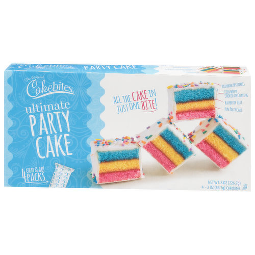 Cakebites Cakebites, Ultimate Party Cake, Grab & Go, 4 Packs