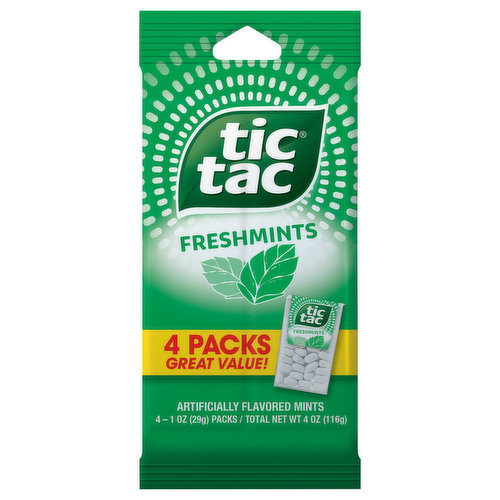 Tic Tac Mints, Freshmints, 4 Packs