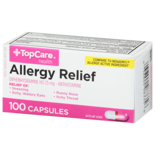 TopCare Allergy Relief, 25 mg, Capsules