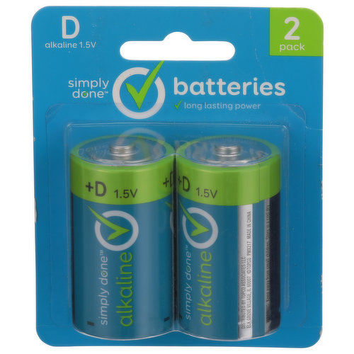 Simply Done D Alkaline 1.5V Batteries