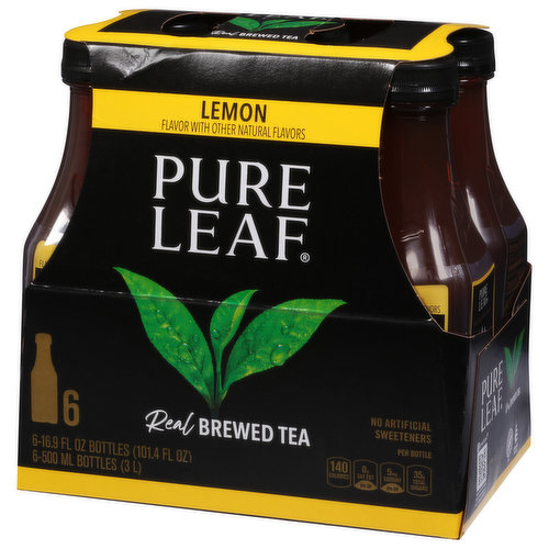 Pure Leaf Real Brewed Tea Lemon 16.9 Fl Oz 6 Count, Tea