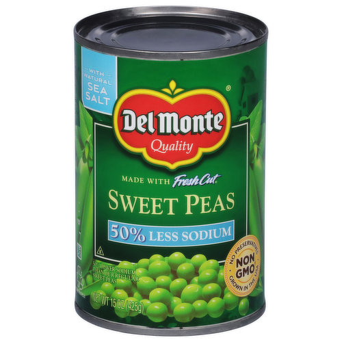 Del Monte Sweet Peas, 50% Less Sodium