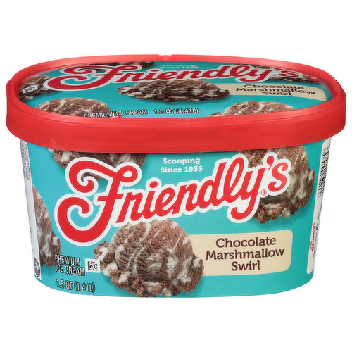 Friendly's Ice Cream, Premium, Chocolate Marshmallow Swirl