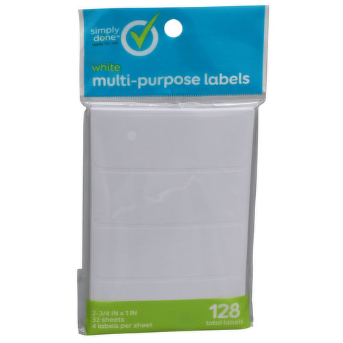 Simply Done Multi-Purpose Labels, White