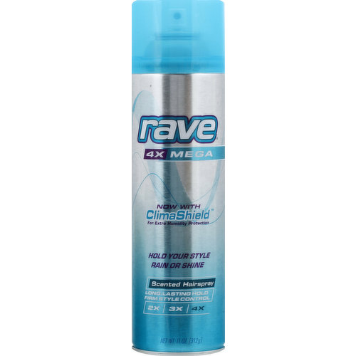 Rave Hairspray, Scented, 4X Mega