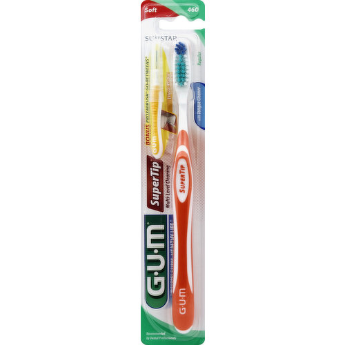 GUM Toothbrush, Super Tip, Regular, Soft 460