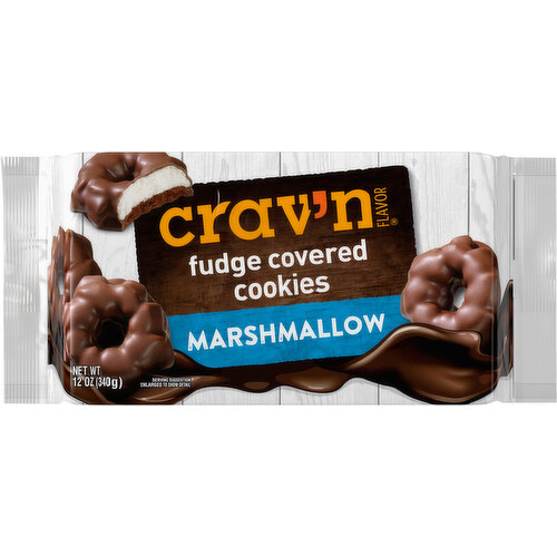 Crav'n Flavor Cookies, Fudge Covered, Marshmallow