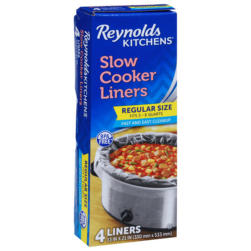 Reynolds Wrap Slow Cooker Liner, Fits 3-8 Quarts, Regular Size