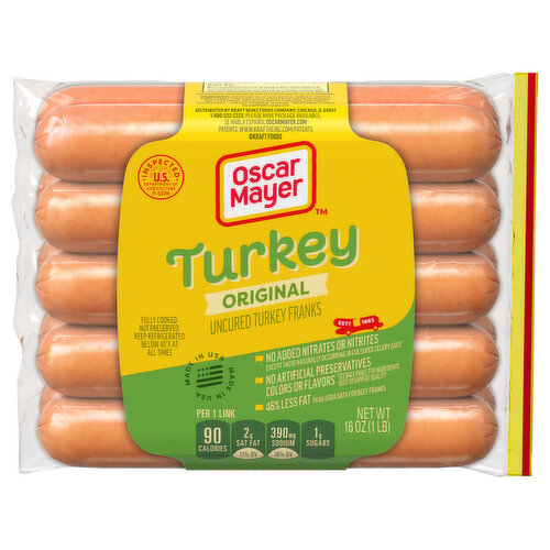 Oscar Mayer Turkey, Uncured Franks, Original