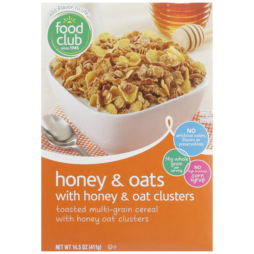 Food Club Toasted Multi-Grain Cereal With Honey Oat Clusters