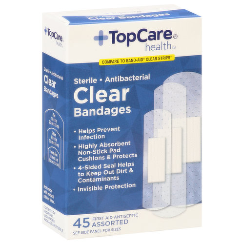 TopCare Bandages, Clear, Assorted