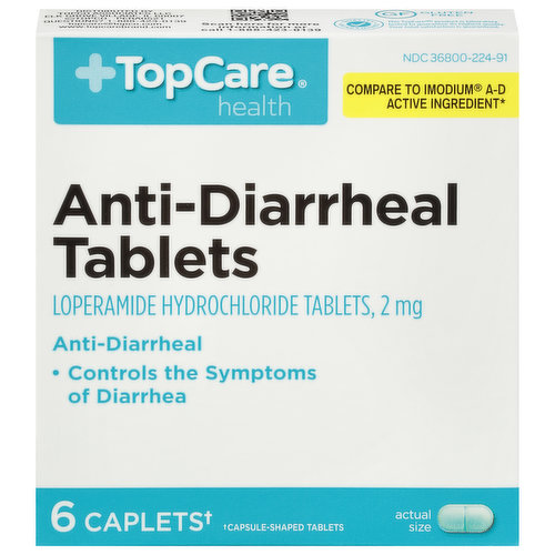 TopCare Anti-Diarrheal, 2 mg, Caplets