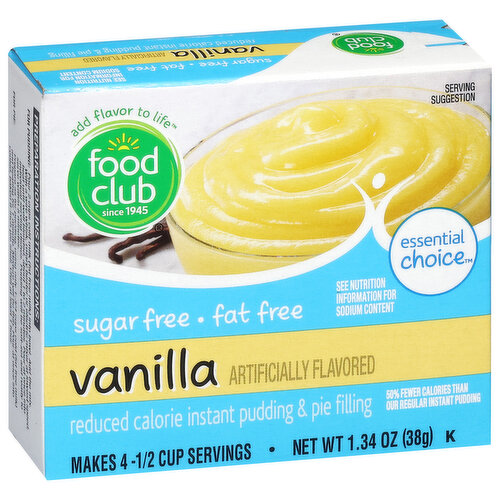 Food Club Pudding & Pie Filling, Reduced Calorie, Instant, Vanilla