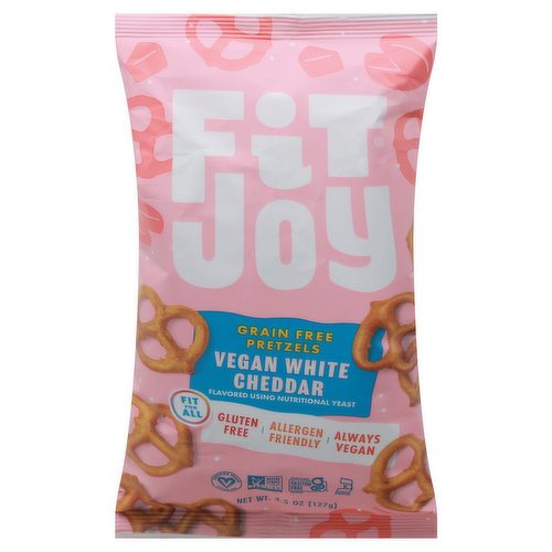 Fit Joy Pretzels, Grain Free, Vegan White Cheddar