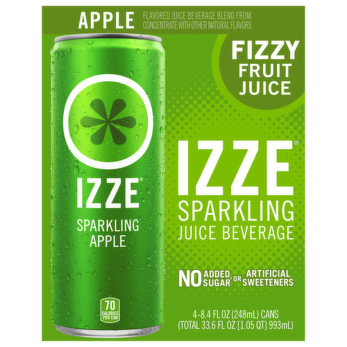 Izze Juice Beverage, Apple, Sparkling