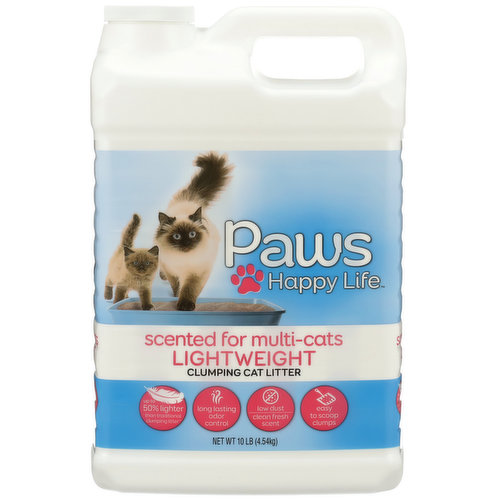 Paws Happy Life Lightweight Clumping Cat Litter, Scented For Multi-Cats