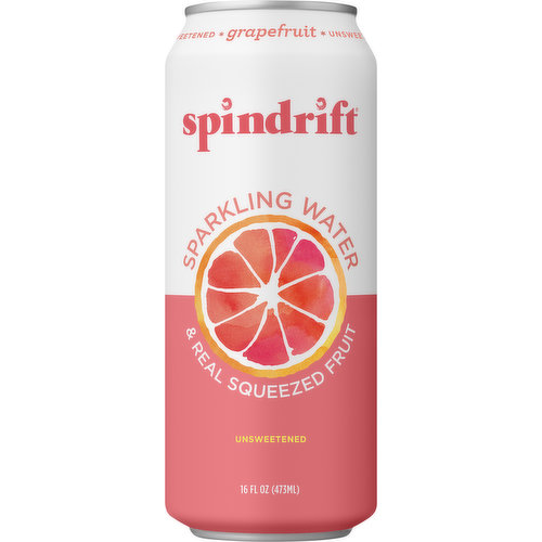 Spindrift Sparkling Water, Grapefruit, Unsweetened