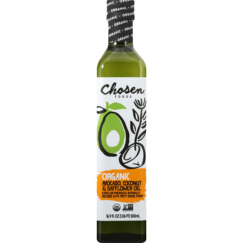 Chosen Foods Oil, Organic, Avocado, Coconut & Safflower