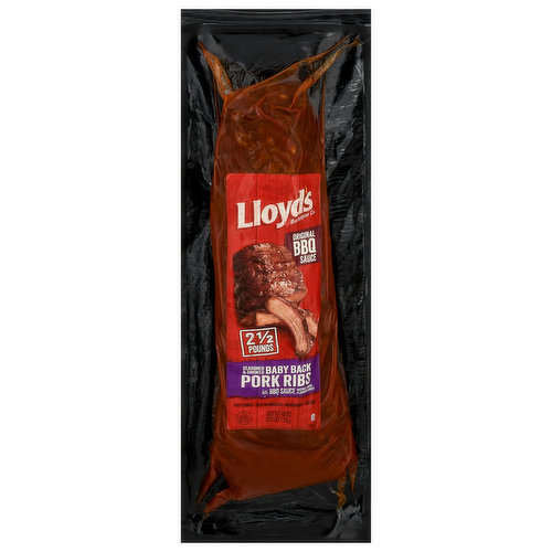 Lloyd's Pork Ribs, Baby Back, Original BBQ Sauce
