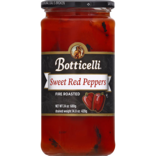 Botticelli Sweet Red Peppers, Fire Roasted