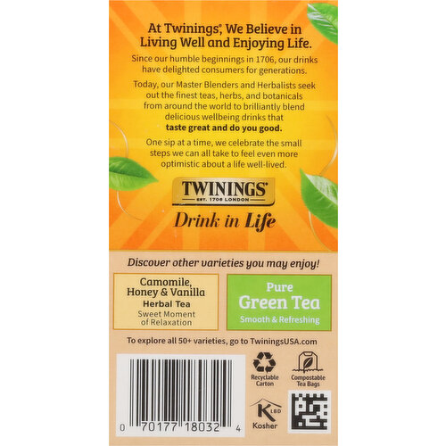 Twinings of London Pure Rooibos Red Herbal Tea Bags, 20 count, 1.41 oz