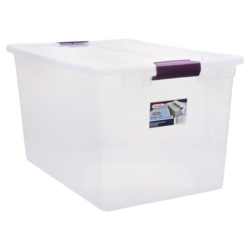 Sterilite 66 Quart Clear Plastic Latching Handle Storage Container