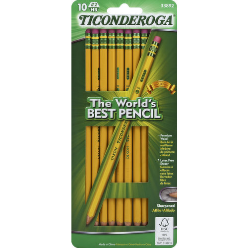 Ticonderoga Pencils, Sharpened, Soft, No. 2 HB