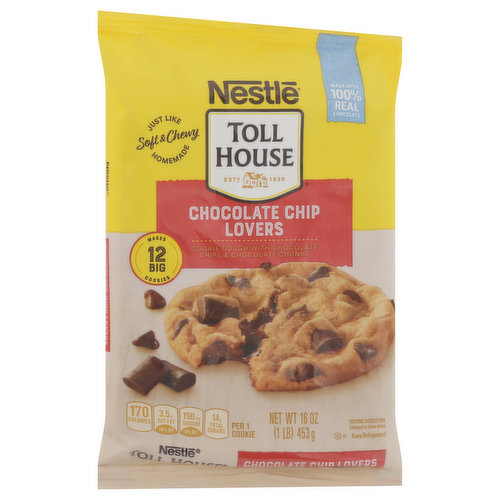Toll House Cookie Dough, Chocolate Chip Lovers